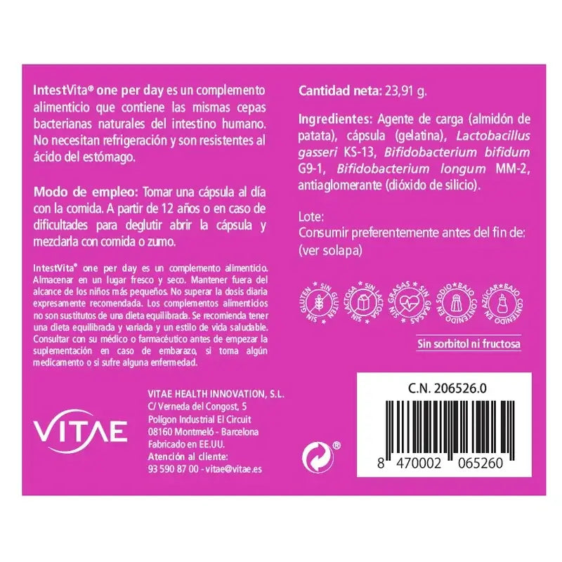 IntestVita One per Day 30 capsules – Balanced gut flora