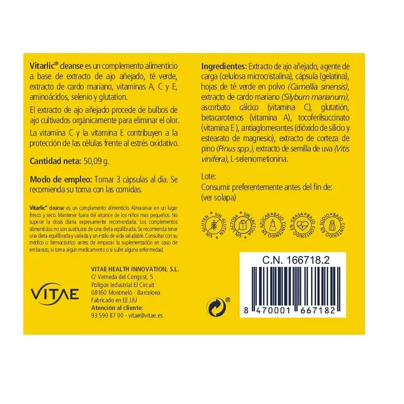 Vitarlic Cleanse 90 capsules – With aged garlic and coenzyme Q10