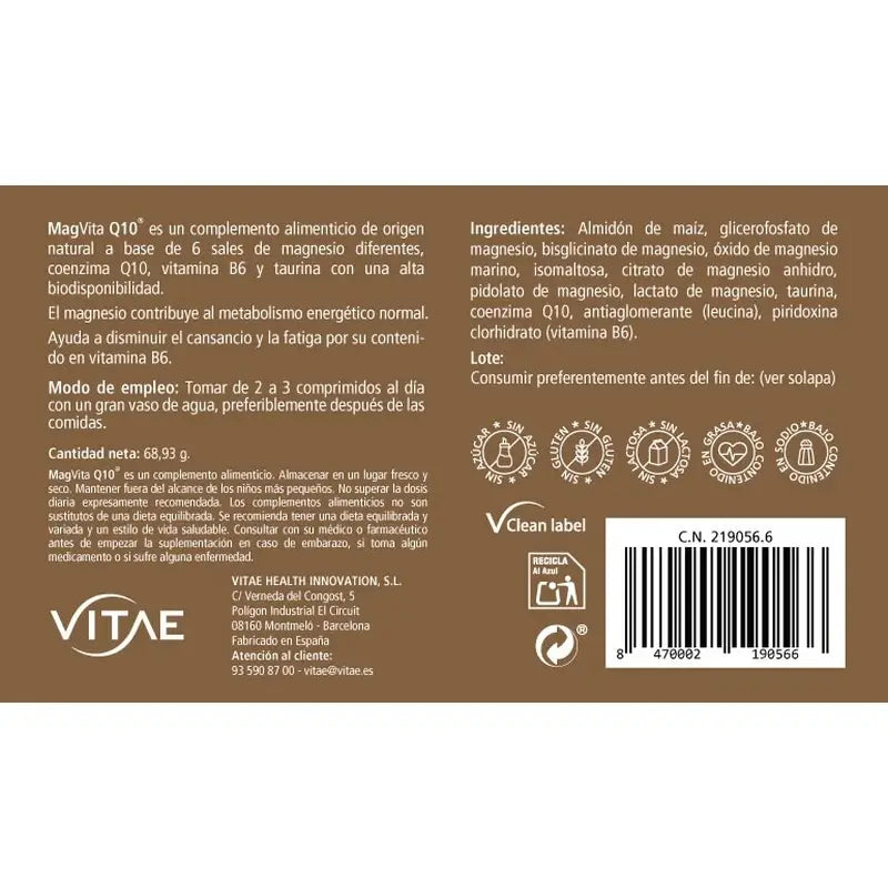 MagVita Q10 15 tablets – With magnesium, coenzyme Q10, vitamin B6 and taurine