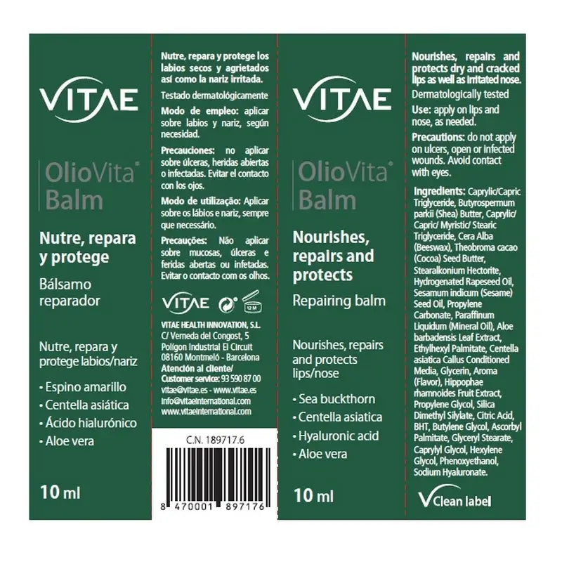 OlioVita Balm 10ml – With sea buckthorn and hyaluronic acid