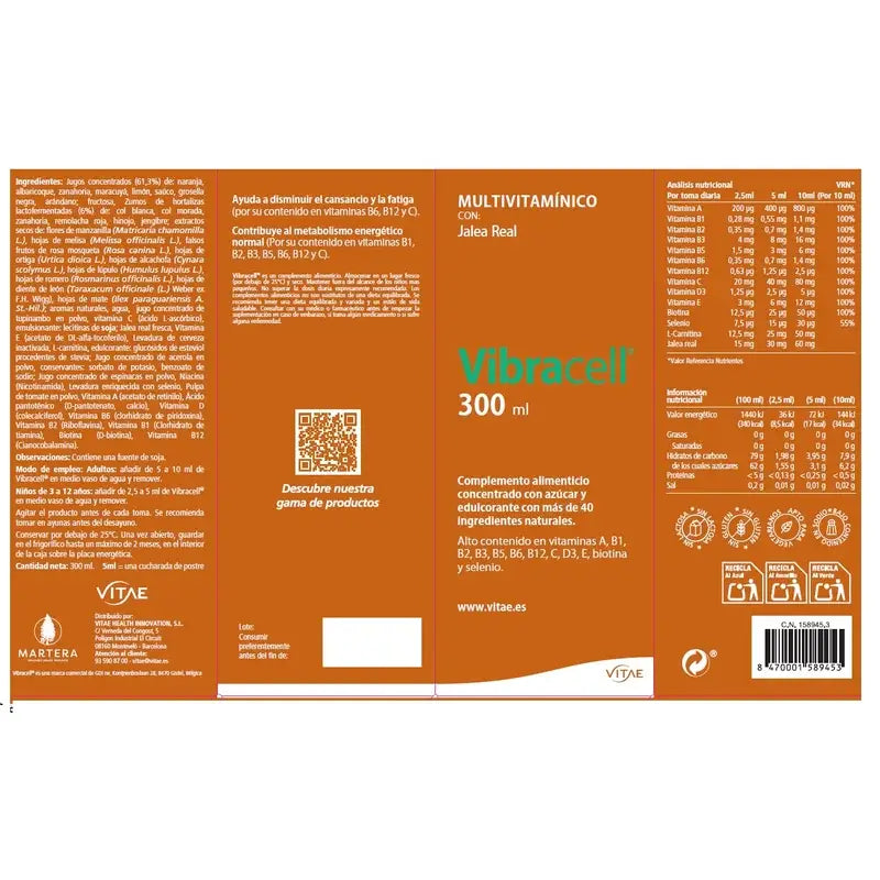 Vibracell 300ml – Multivitamin containing over 40 fruits and vegetables