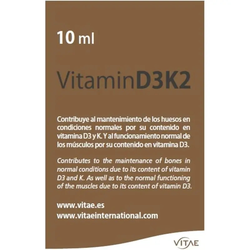 Vitae Vitamin D3K2 10ml – Vitamin D3 and K2 for bones and the immune system