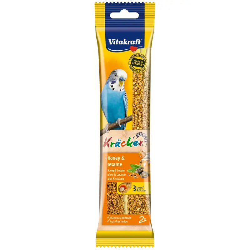 Vitakraft Honey and Sesame Parakeet Sticks, 7 packs of 2