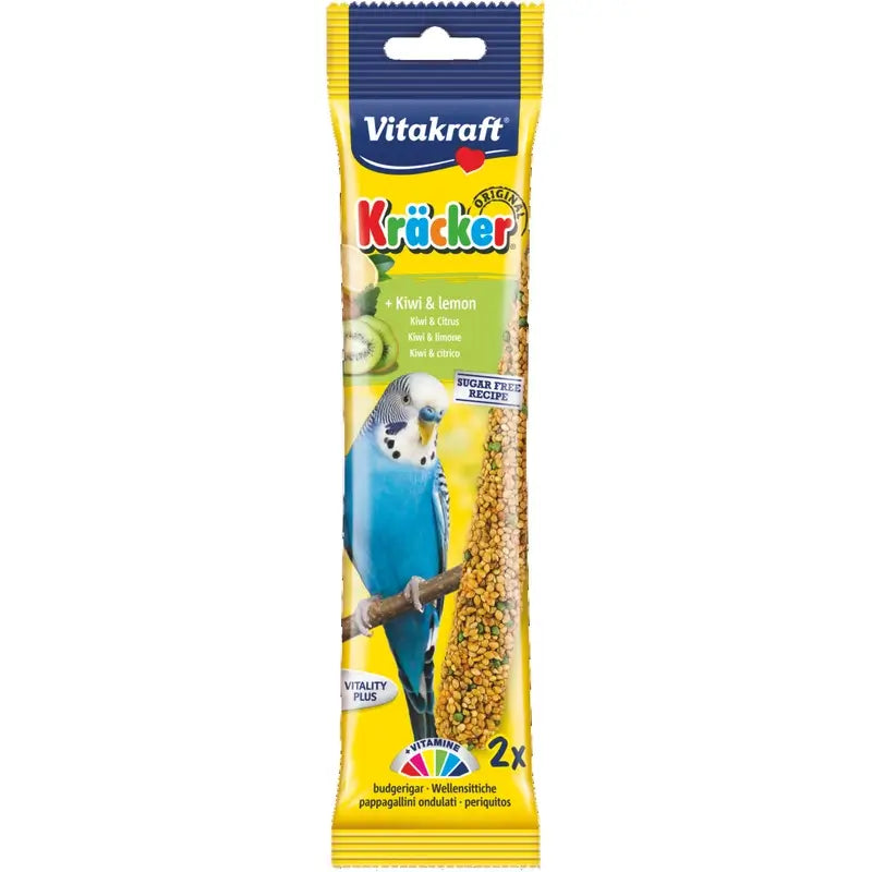 Vitakraft Kiwi and Lemon Parakeet Treat Sticks, 7 packs of 2