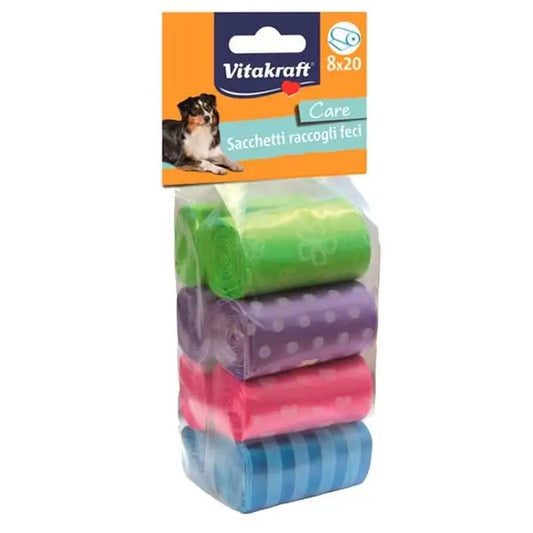 Vitakraft Dog Poop Bags, Assorted Colours, 8x20 units