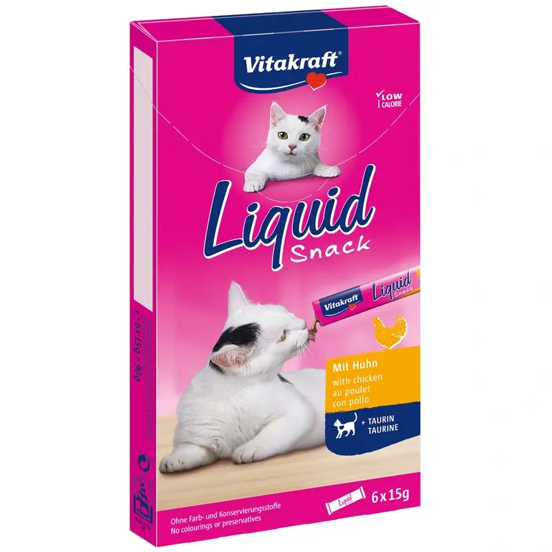 Vitakraft Cat Liquid Snack – Chicken with Taurine, 11 x 6 units