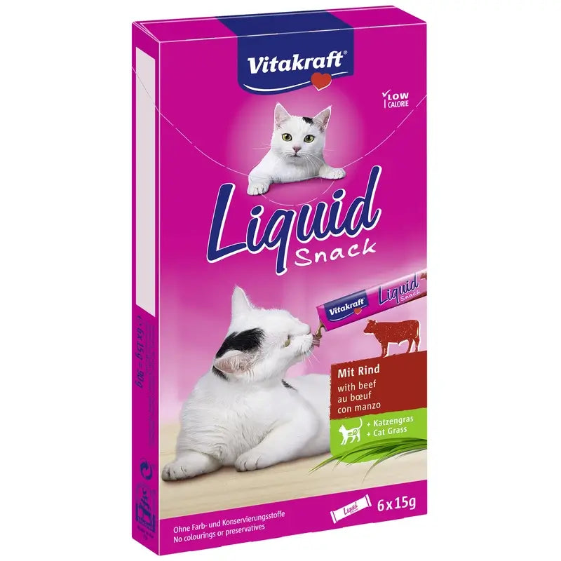Vitakraft Cat Liquid Snack – Beef with Omega, 11 x 6 units
