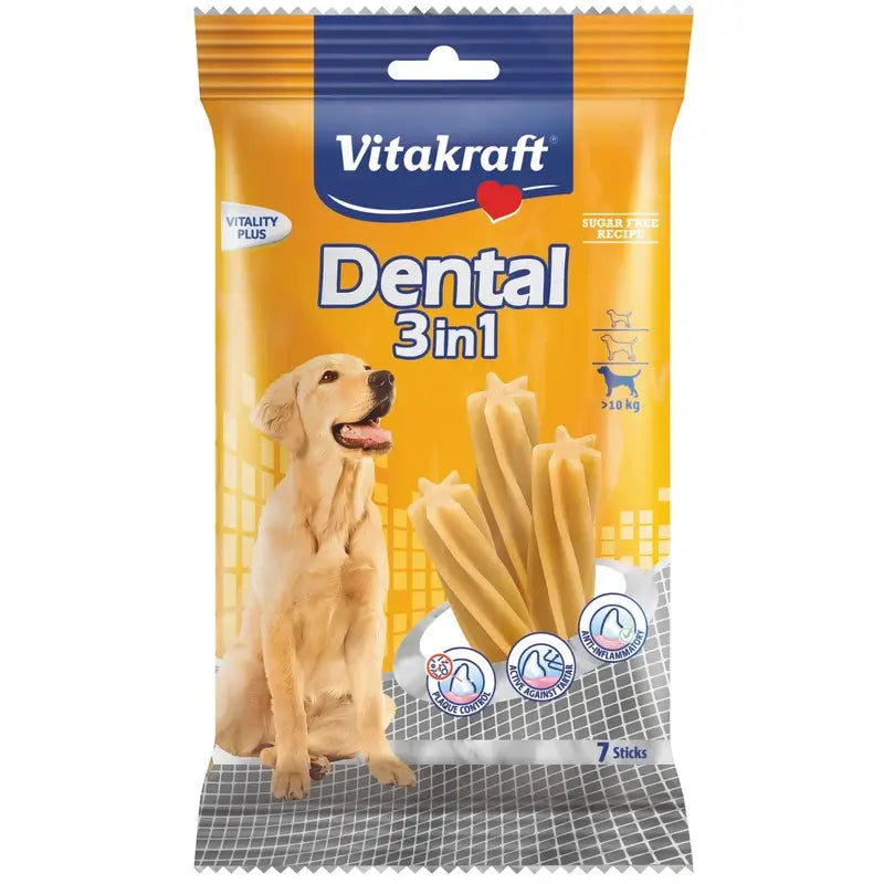 Vitakraft Dental 3-in-1 for Medium Dogs, 12 x 180 grams