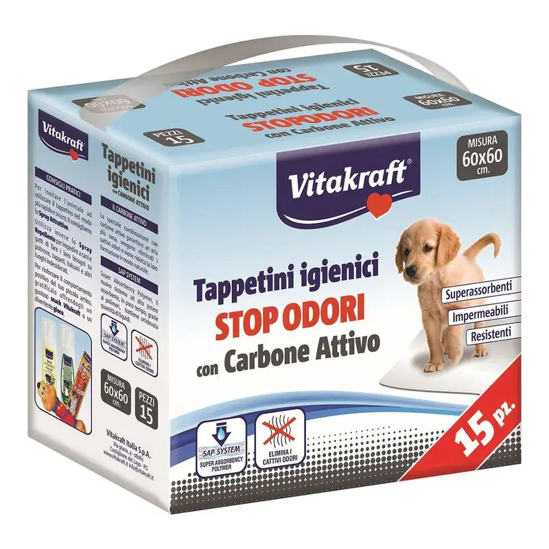 Vitakraft Activated Carbon Toilet Liner Pads, 15 pieces
