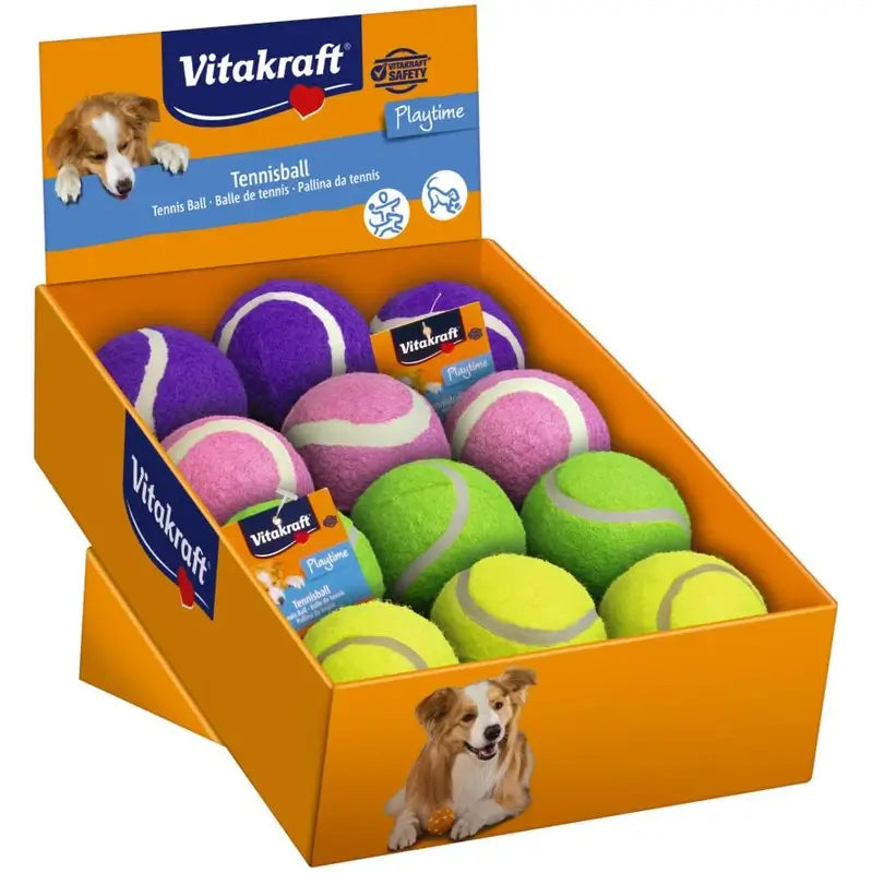 Vitakraft Assorted Tennis Balls for Dogs, 12-pack