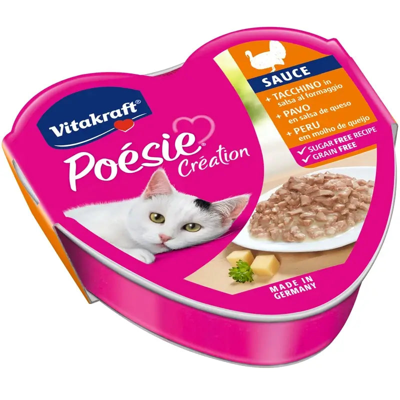 Vitakraft Poesie Turkey and Cheese Sauce, 15x85-gram tub