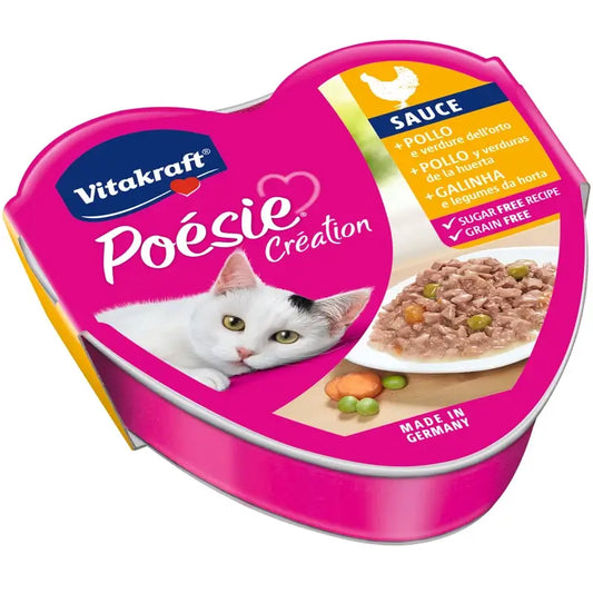 Vitakraft Poesie Chicken and Vegetable Sauce, 15x85-gram tubs
