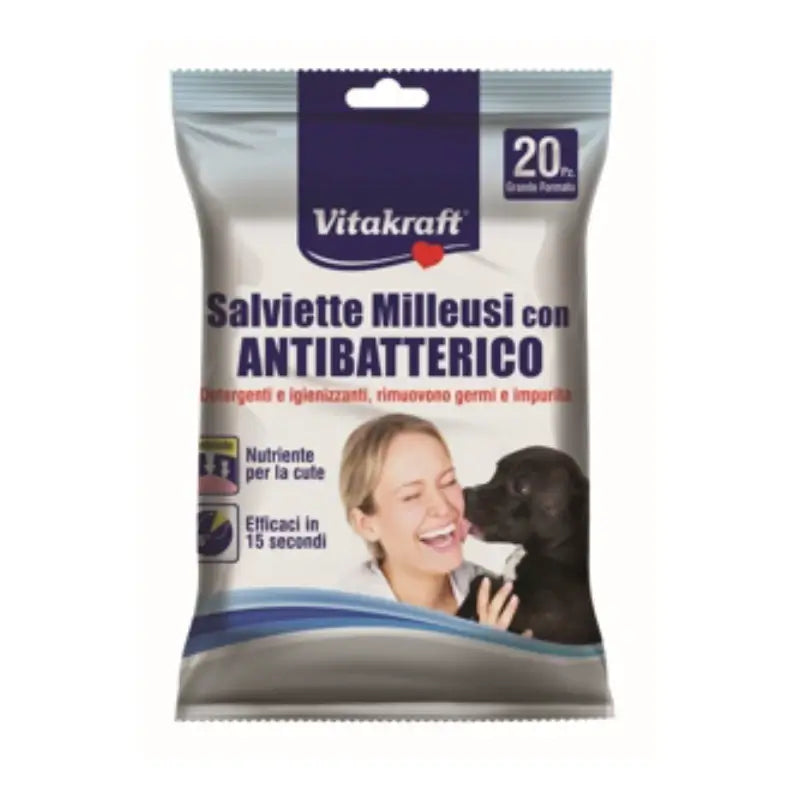 Vitakraft Multi-purpose Antibacterial Wipes, 20 wipes