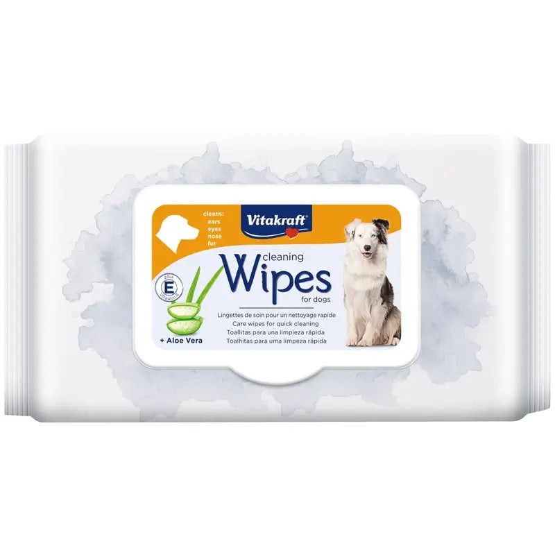 Vitakraft Aloe Vera Dog Wipes, 100 wipes, 1 pack
