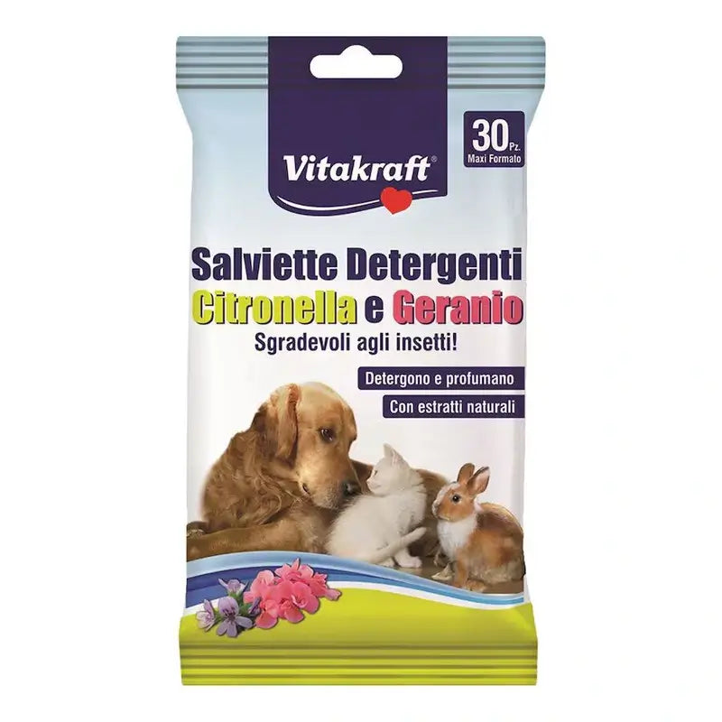 Vitakraft Citronella Hygiene Wipes for Dogs, 30 wipes, 1 pack