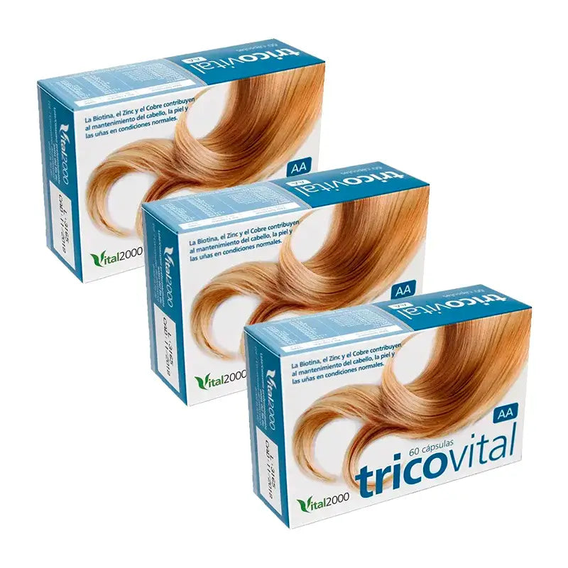 Vital 2000 Tricovital Aa, Pack 3 x 60 Capsules