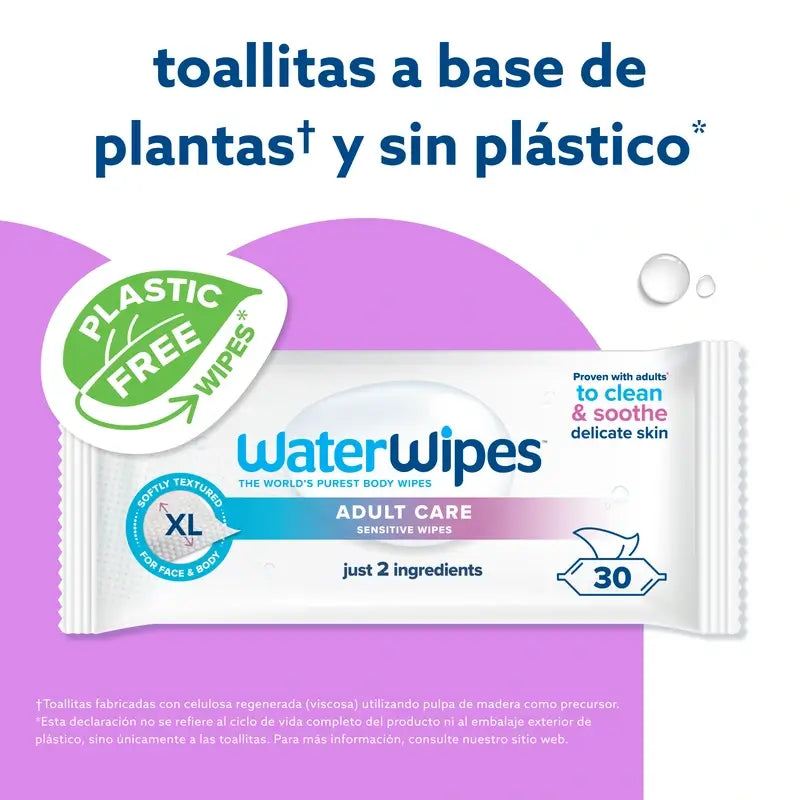 Waterwipes Adult Wipes Pack, 3 X 30 Units
