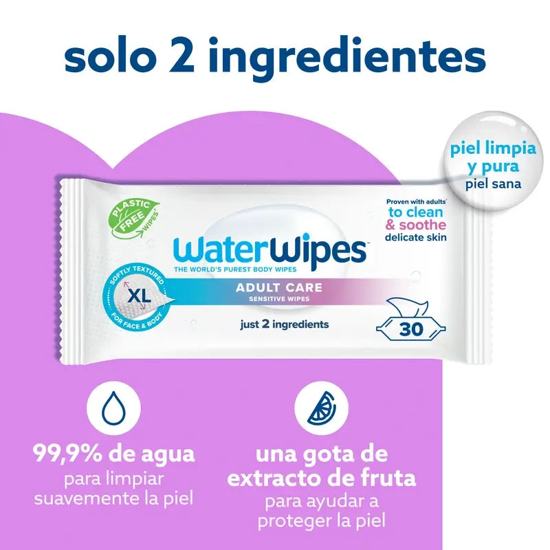 Waterwipes Adult Wipes Pack, 3 X 30 Units