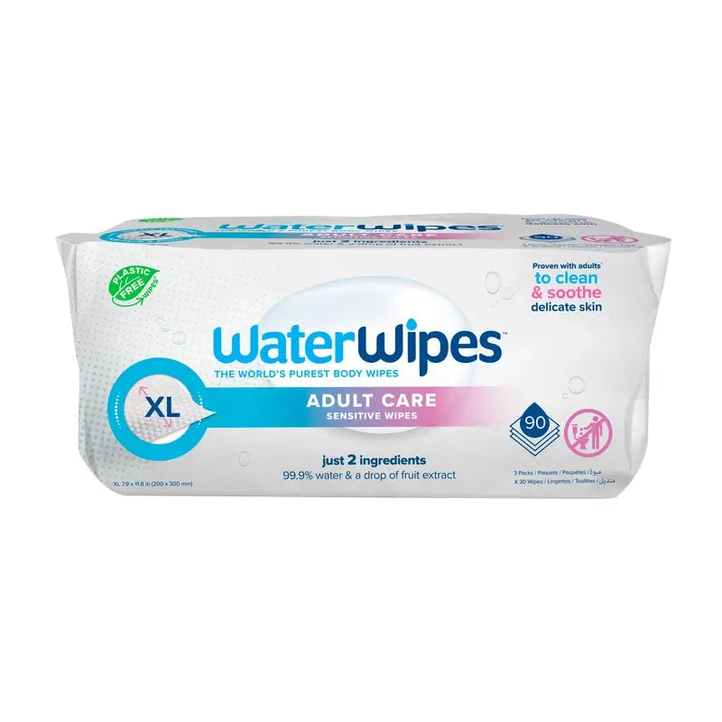 Waterwipes Adult Wipes Pack, 3 X 30 Units