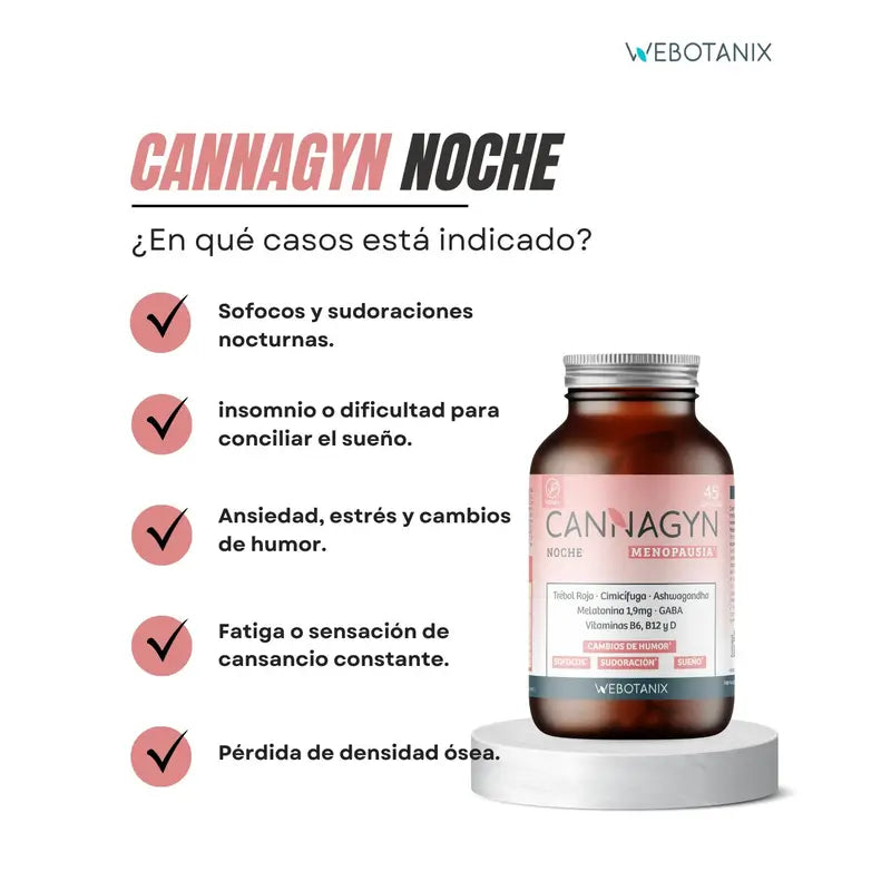 Webotanix Cannagyn Menopause Night, 45 capsules