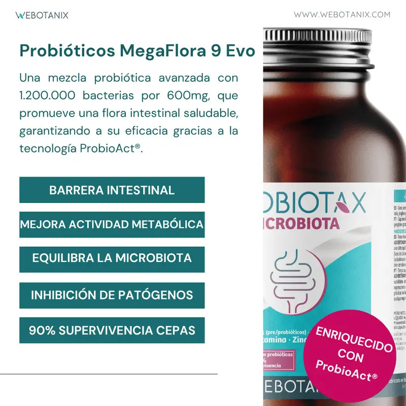 Webotanix Probiotax Microbiota, 60 capsules
