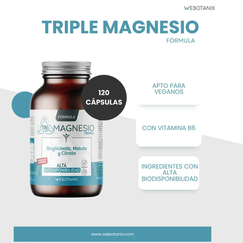 Webotanix Triple Magnesium Family Formula, 120 capsules