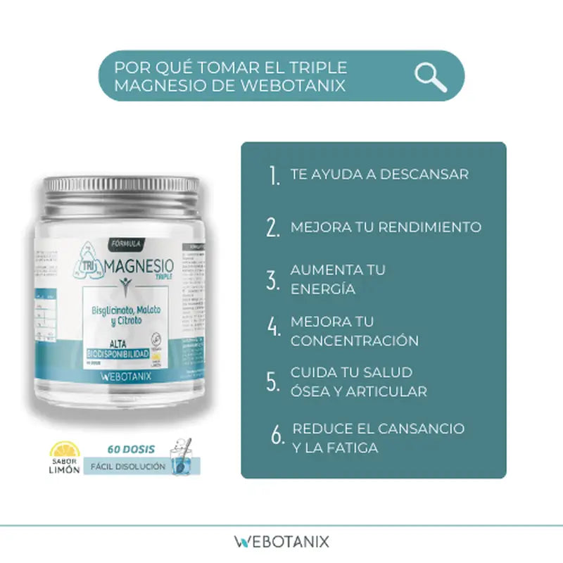 Webotanix Triple Magnesium Formula Powder, 128 g