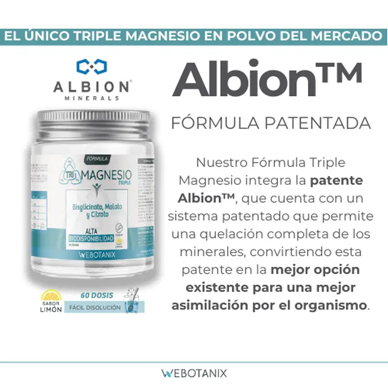 Webotanix Triple Magnesium Formula Powder, 128 g