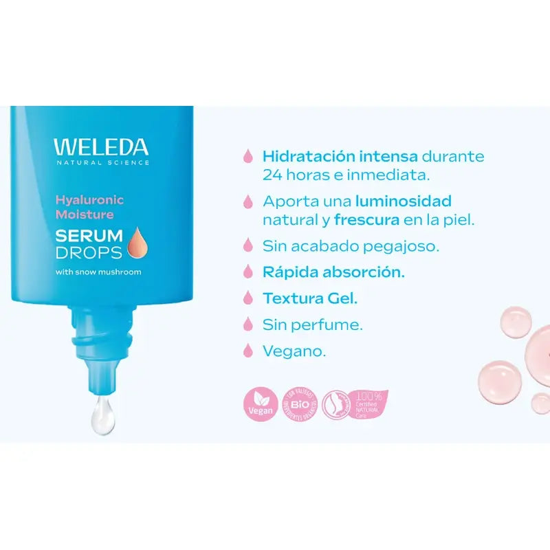 Weleda Moisturising Serum Booster Drops With Hyaluronic Acid, 30 ml