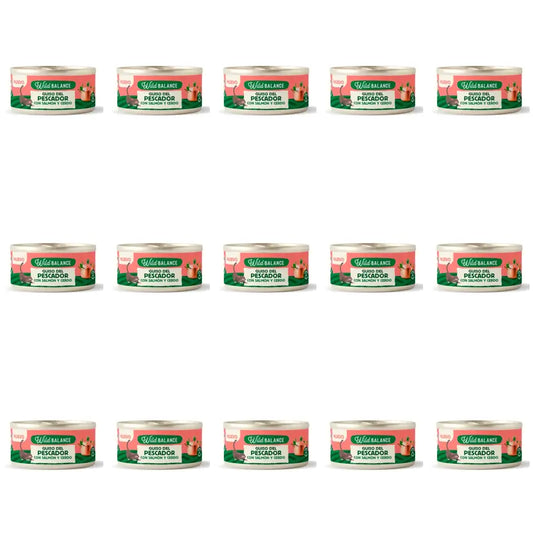 Wild Balance Canned Fisherman's Stew with Salmon, Pork and Vegetables for Cats, 80 g, Pack of 15