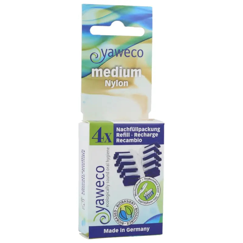Yaweco Toothbrush Refills Dent. Nylon Medium-Hard 4pcs.