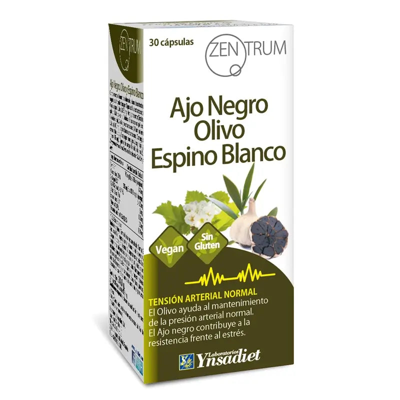 Ynsadiet Zentrum Black Garlic Hawthorn White Olive , 30 capsules