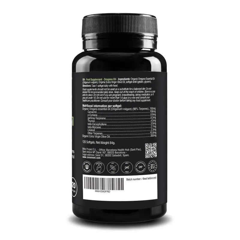 Zenement Oregano Oil, 120 softgels