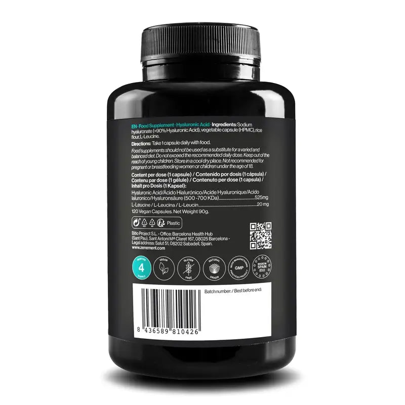 Zenement Hyaluronic Acid 525 Mg, 120 vegan capsules
