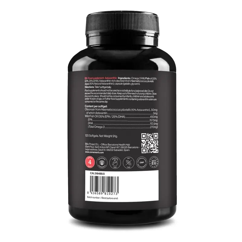 Zenement Astaxanthin, 8 Mg, With Omega-3, 120 softgels