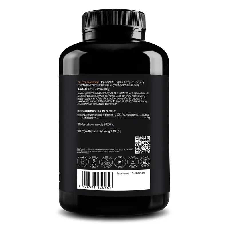 Zenement Cordyceps Sinensis Organic, 180 vegan capsules