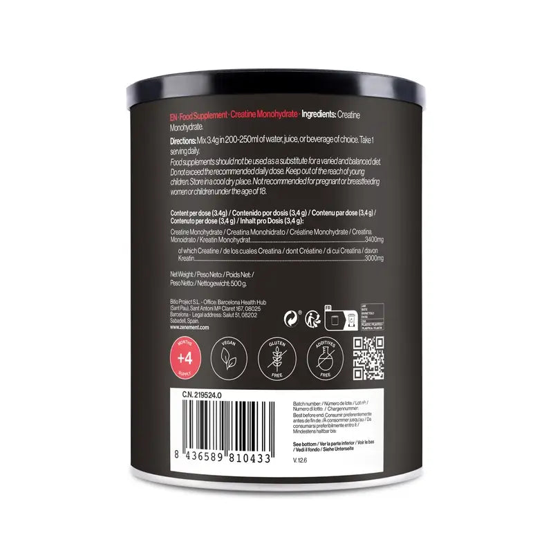 Zenement Creatine Monohydrate, Micronised, Flavourless, 500 g