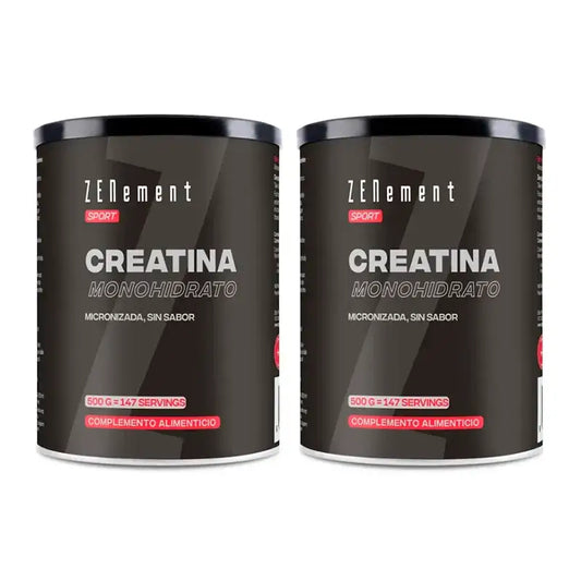 Zenement Creatine Monohydrate, Micronised, Flavourless, Pack 2 x 500 g