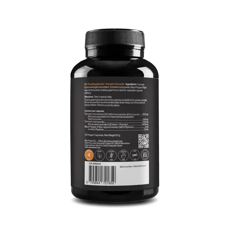 Zenement Turmeric Extract, 120 vegan capsules