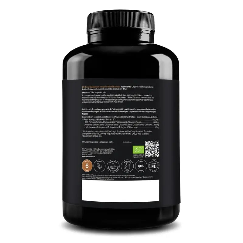 Zenement Organic Reishi Extract, 180 vegan capsules