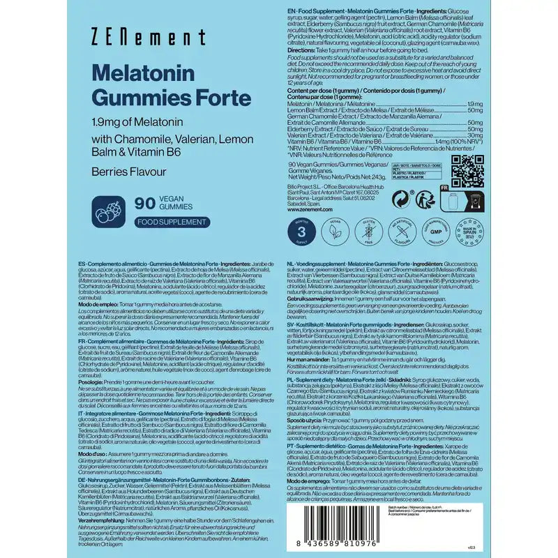Zenement Melatonin Gummies Forte, 90 vegan gummies