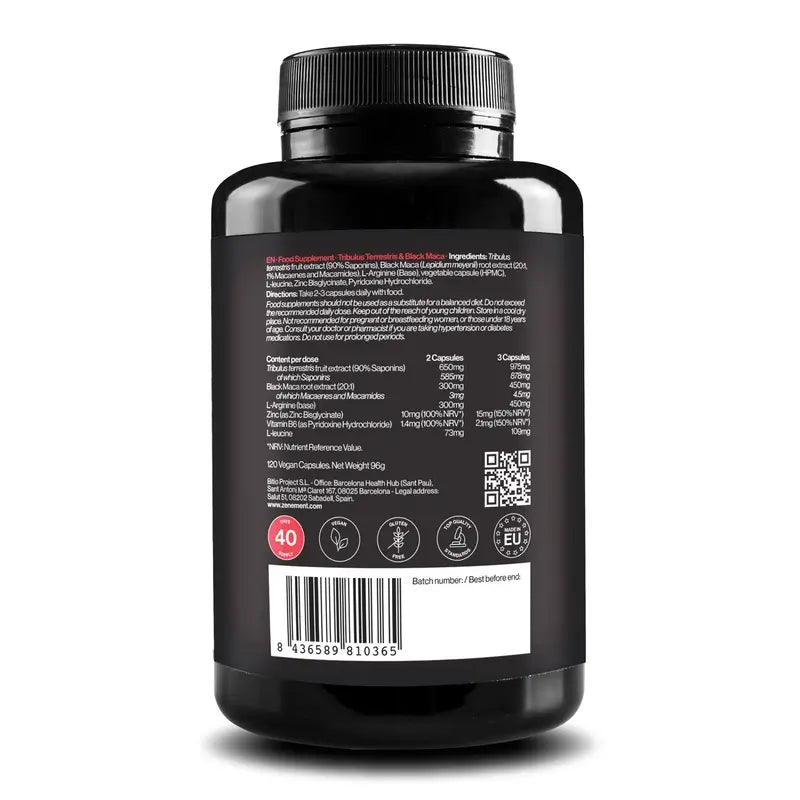 Zenement Tribulus Terrestris & Black Maca 120 vegan capsules