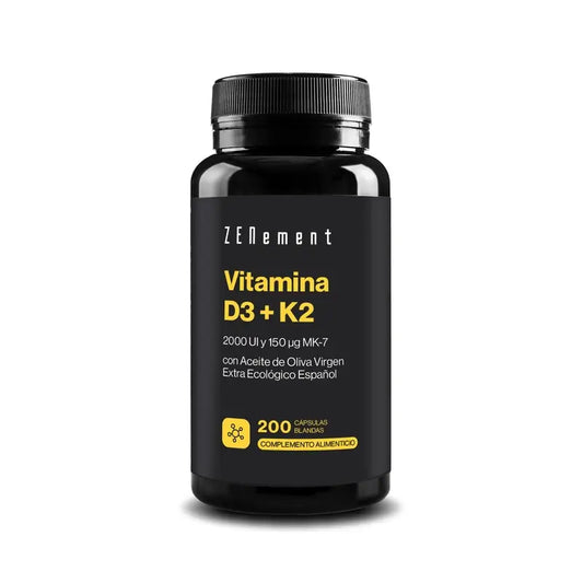 Zenement Vitamin D3 + K2, 2000 Ui AND 150 µg Mk-7, 200 softgels