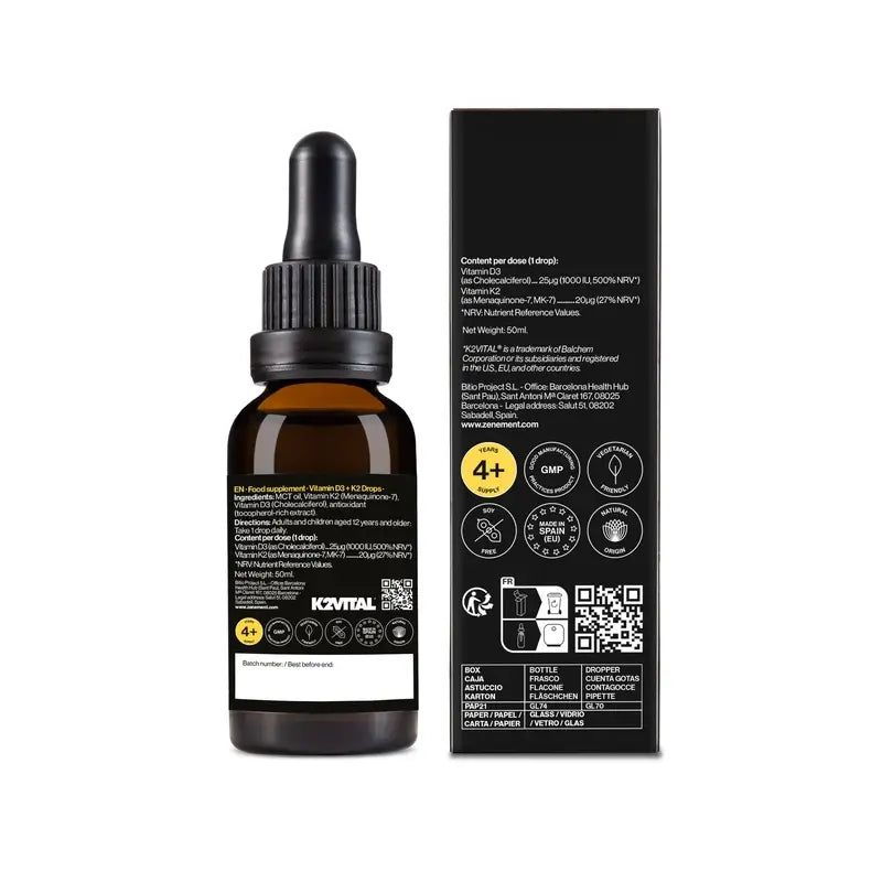 Zenement Vitamin D3 + K2 Drops, 50 ml