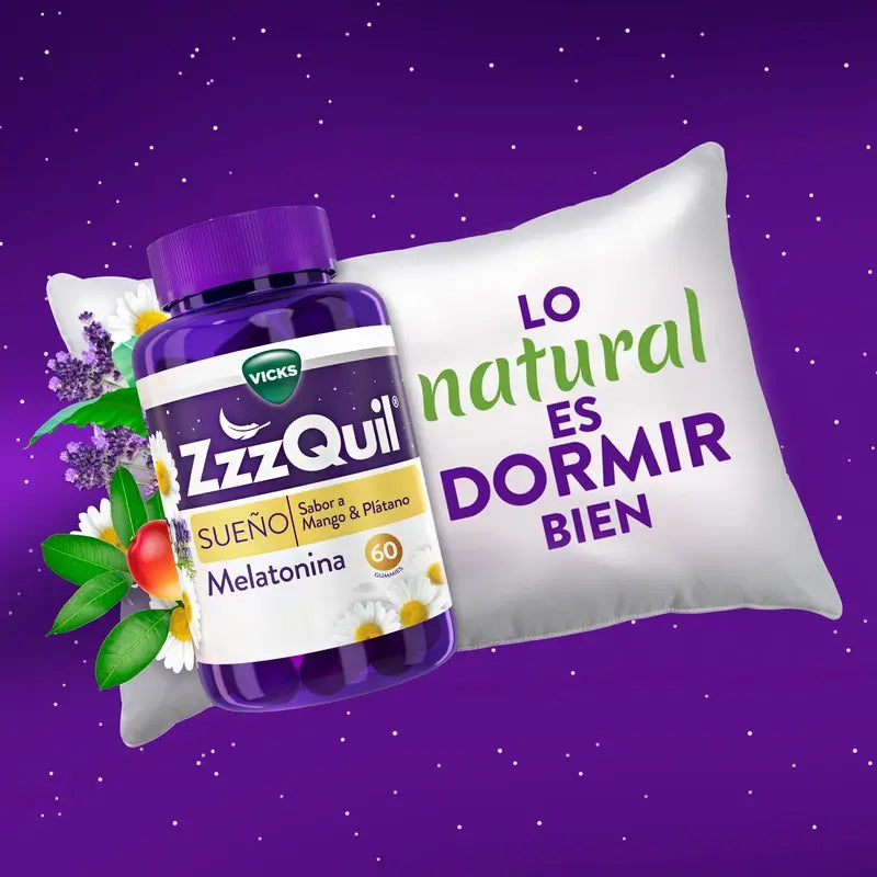 ZzzQuil Mango, Banana and Valerian, 60 Gummies